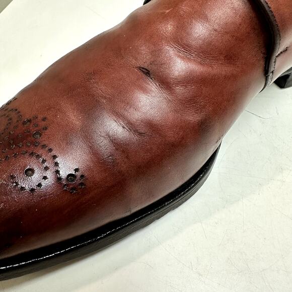 GUC Edward Green Monk Strap Burgundy Calf Medallion Toe Made in England VTG 9 main image 6